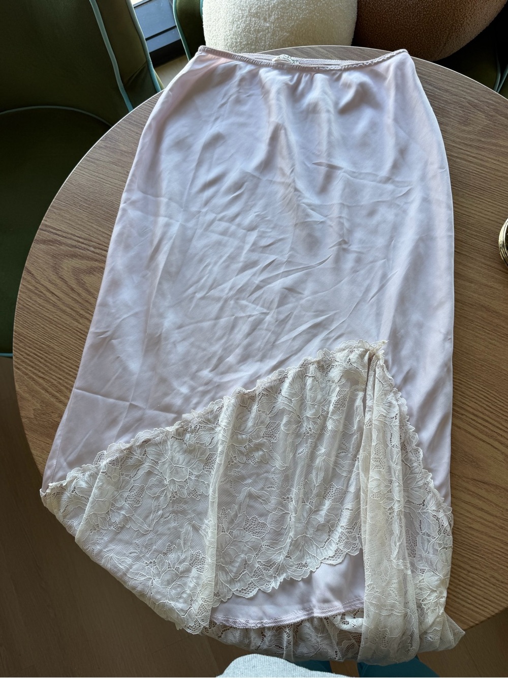 Light purple/Pink Lace Trim Slip Skirt